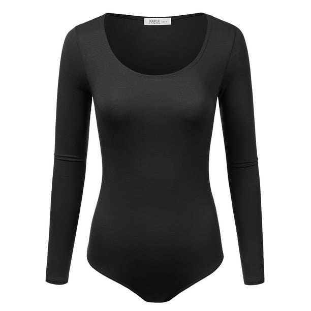 INVOLAND Womens Bodysuit Plus Size Short Sleeve/Sleeveless Bodysuits Scoop/V Neck Leotards Basic Top T Shirt